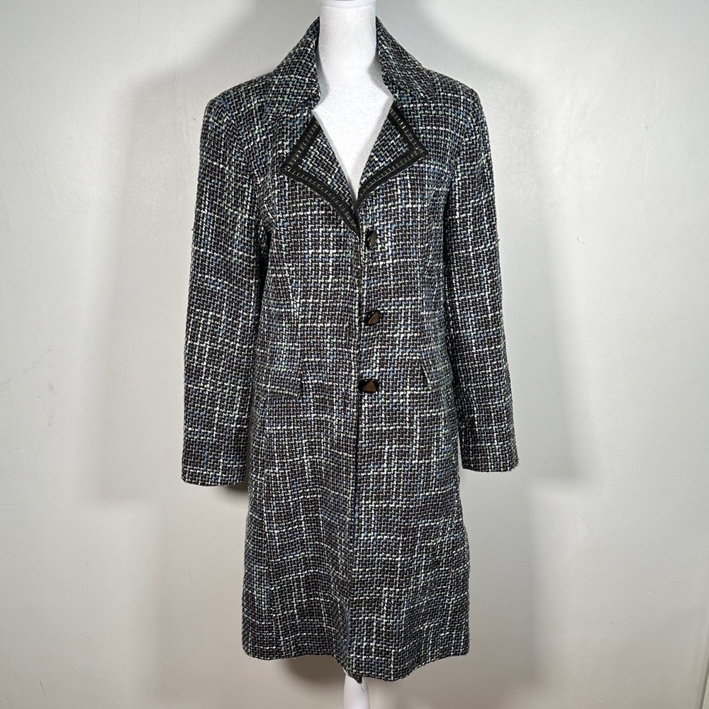 Signature by Larry Levine Tweed Coat Women’s Long Button Front Winter Jacket
